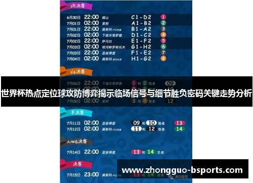 世界杯热点定位球攻防博弈揭示临场信号与细节胜负密码关键走势分析