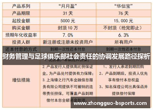 财务管理与足球俱乐部社会责任的协调发展路径探析